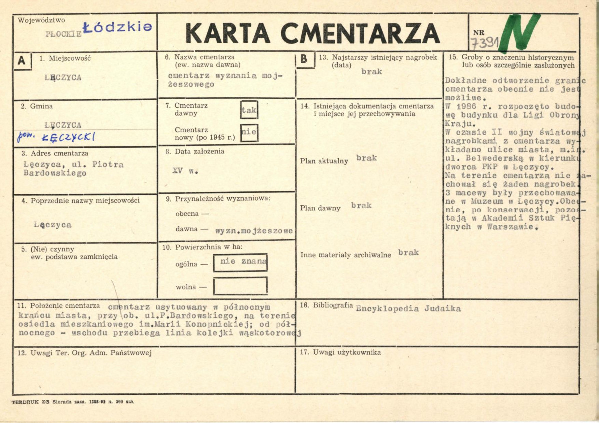 Karta cmentarza, skan nr 1