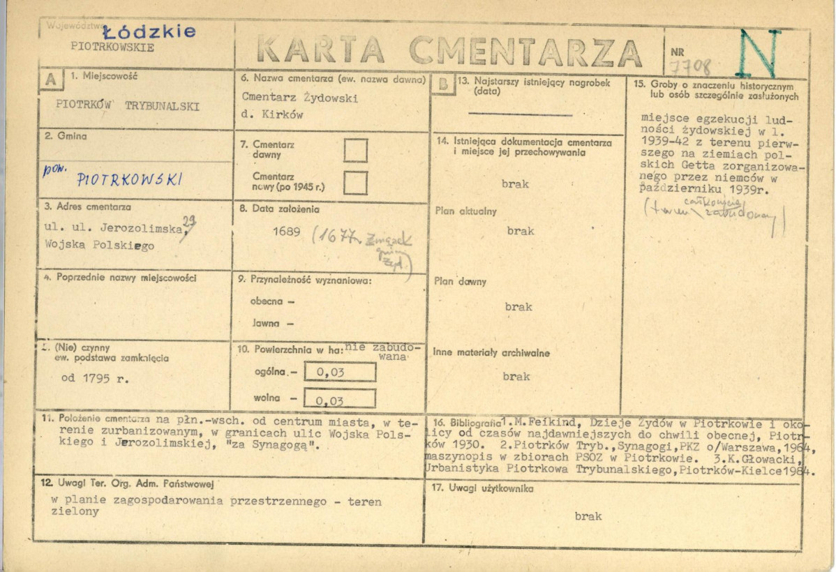 Karta cmentarza, skan nr 1