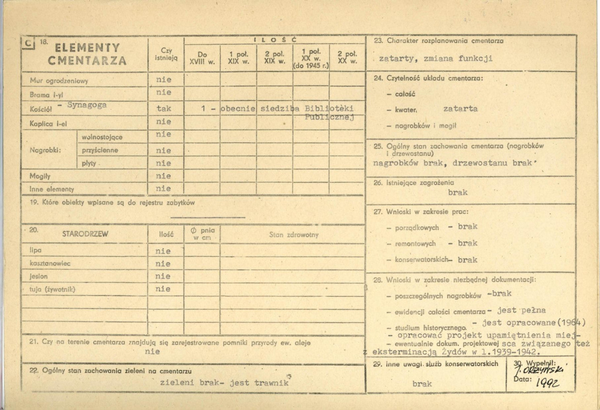 Karta cmentarza, skan nr 2