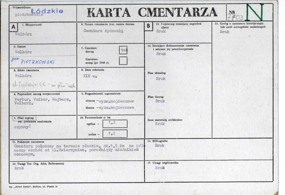 Karta cmentarza, skan nr 1