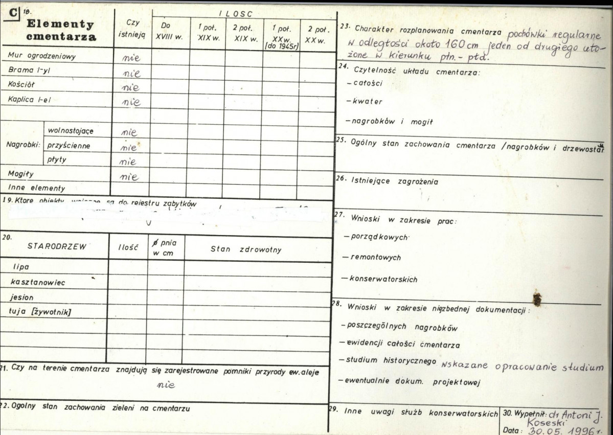 KC - Karta cmentarza, skan nr 2