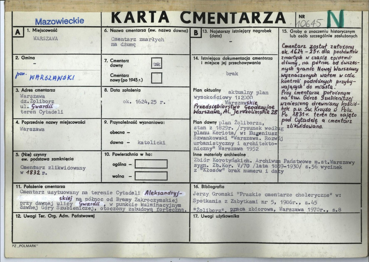 Karta cmentarza, skan nr 1