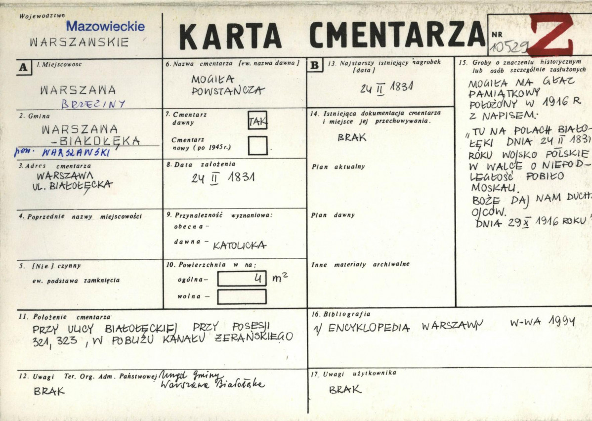 Karta cmentarza, skan nr 1