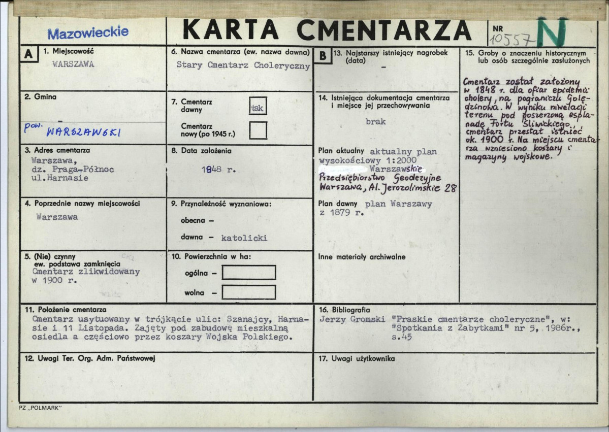 Karta cmentarza, skan nr 1