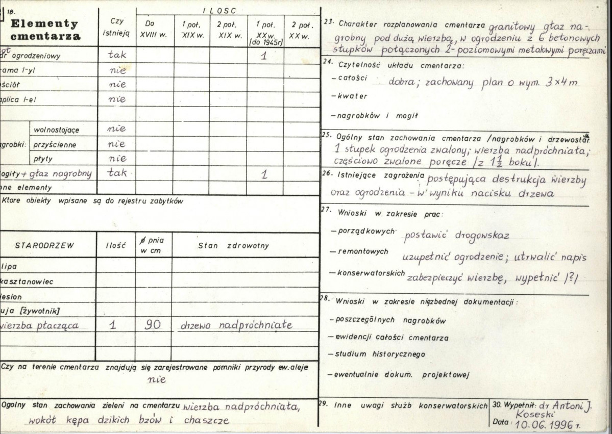 Karta cmentarza, skan nr 2