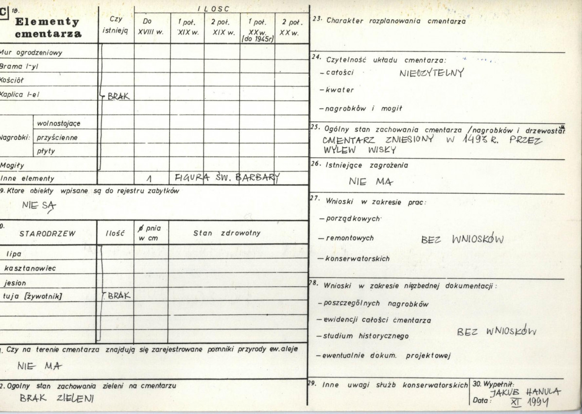 KC - Karta cmentarza, skan nr 2
