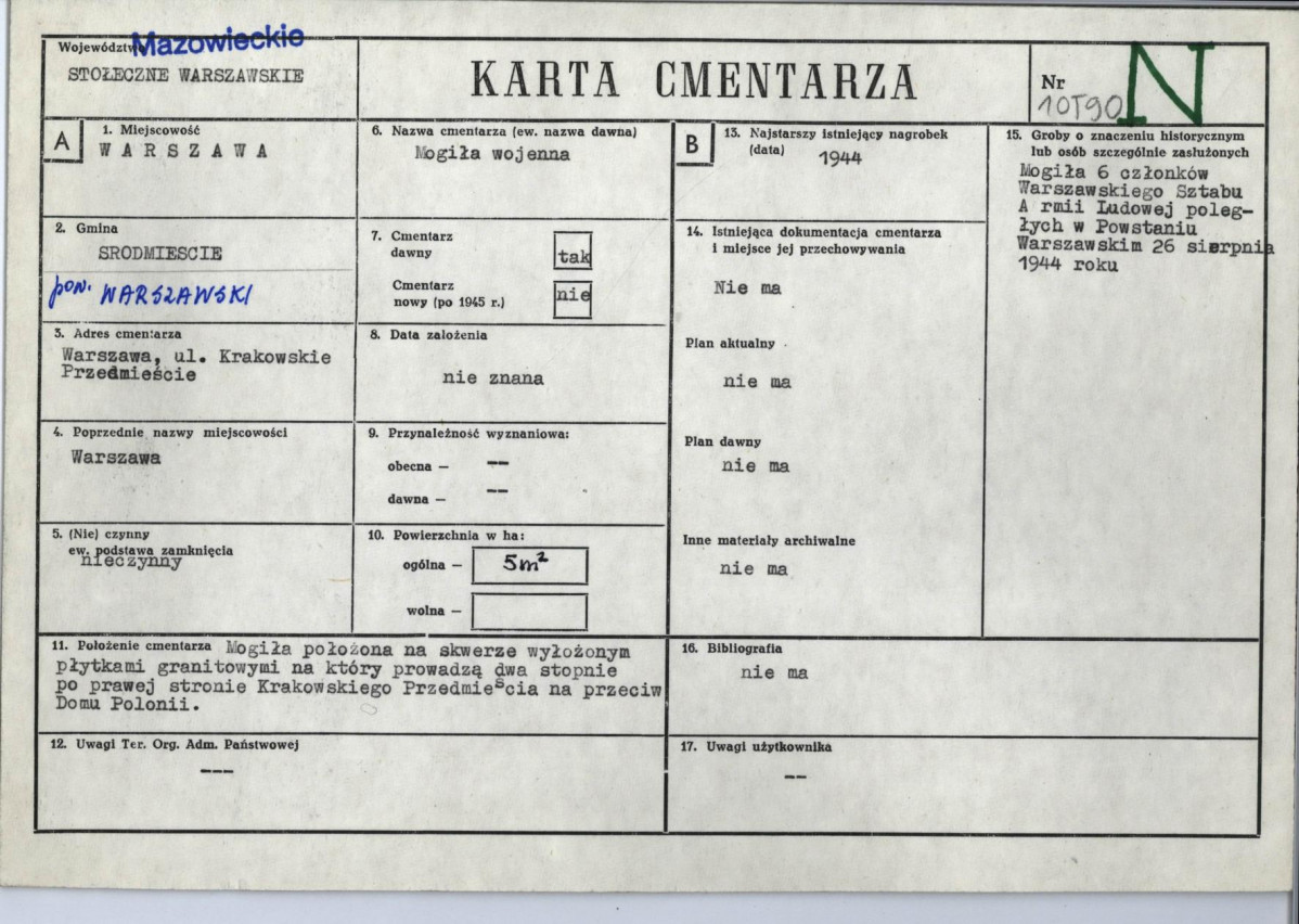 Karta cmentarza, skan nr 1