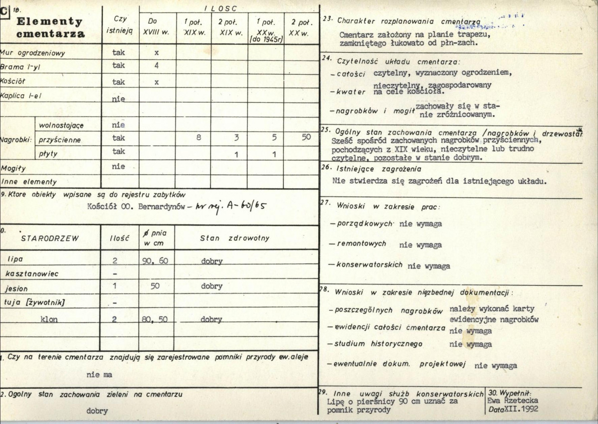KC - Karta cmentarza, skan nr 2