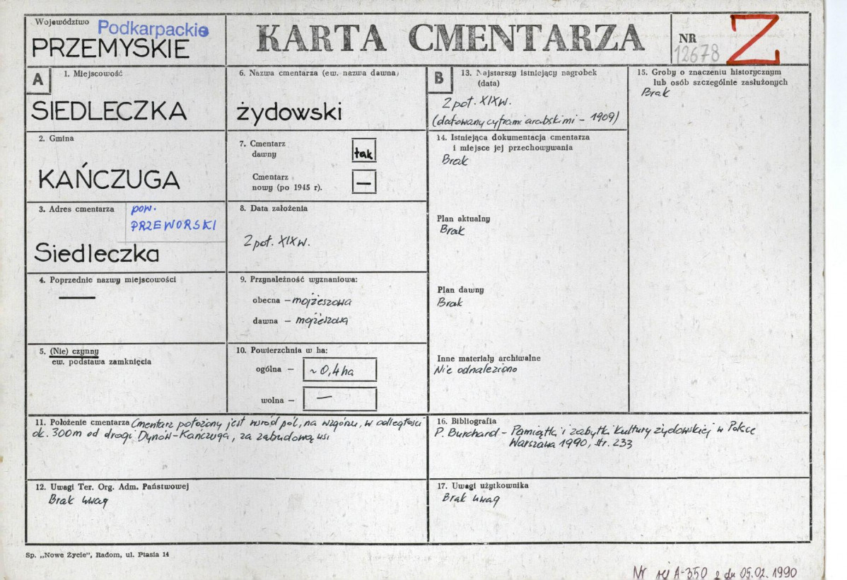 Karta cmentarza, skan nr 1