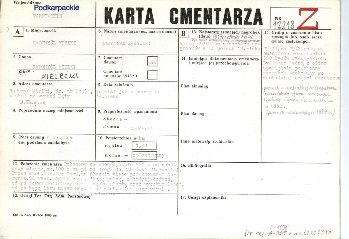 Karta cmentarza, skan nr 1