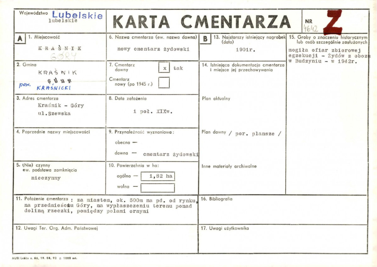 Karta cmentarza, skan nr 1