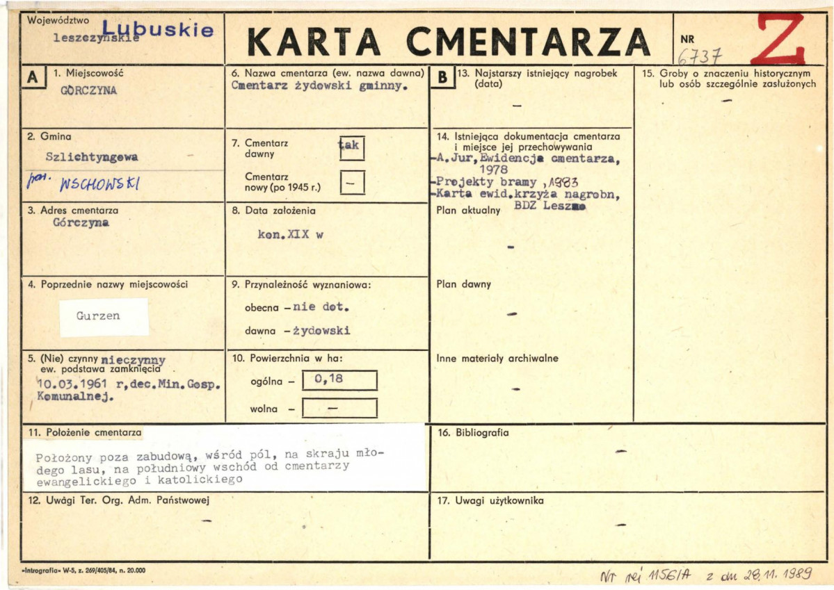 Karta cmentarza, skan nr 1