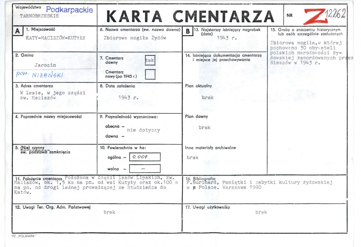 Karta cmentarza, skan nr 1