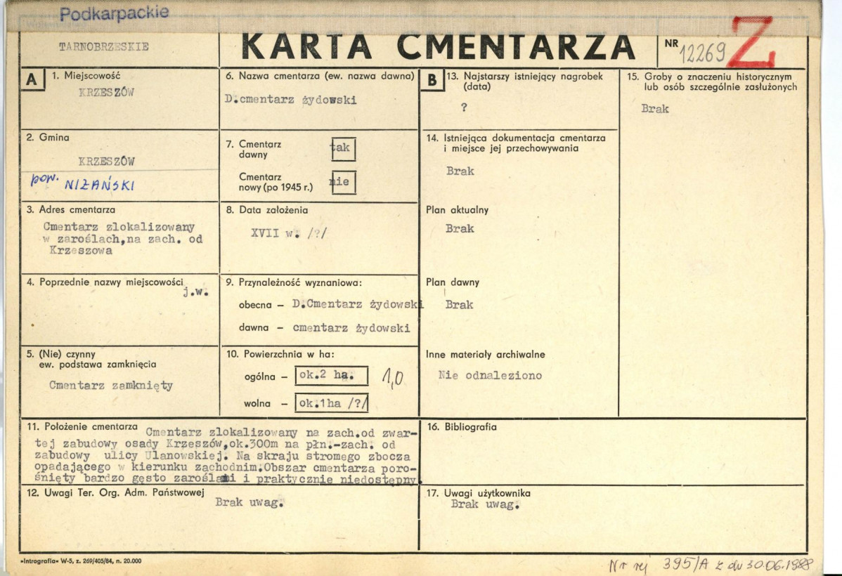 Karta cmentarza, skan nr 1
