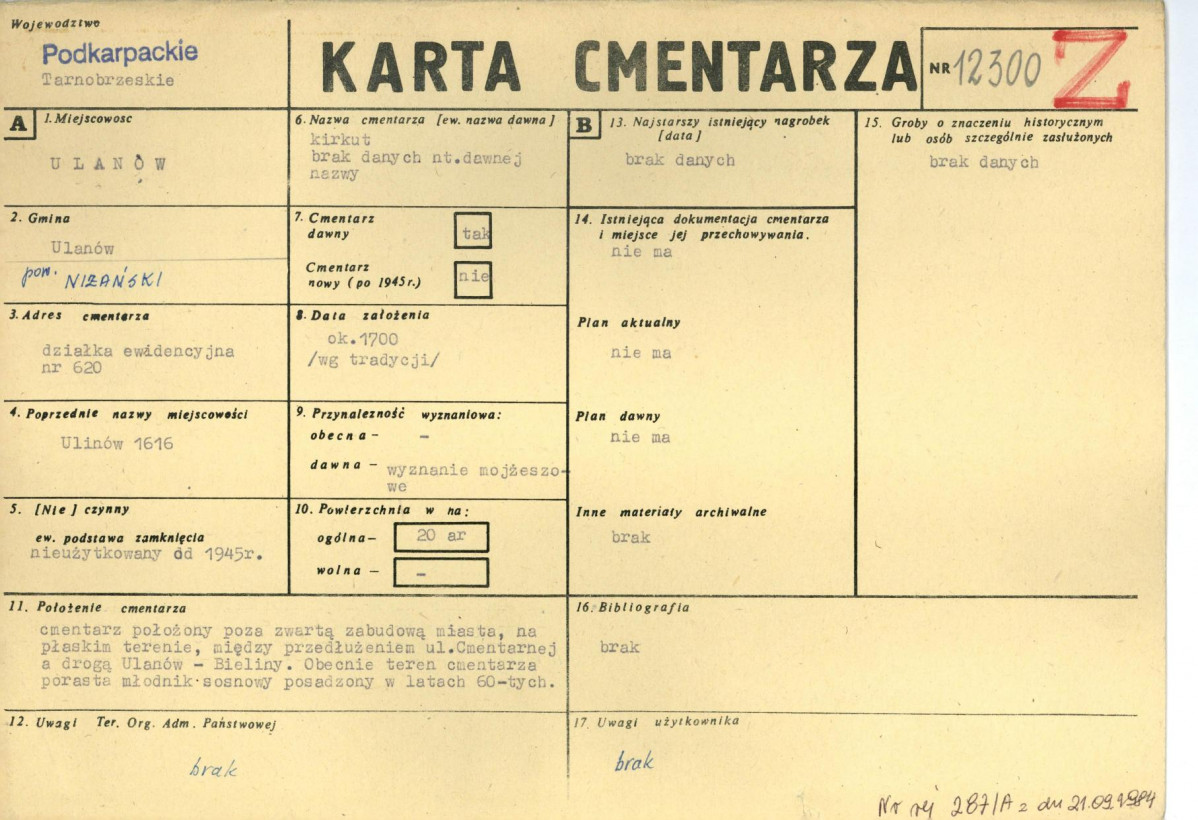 Karta cmentarza, skan nr 1