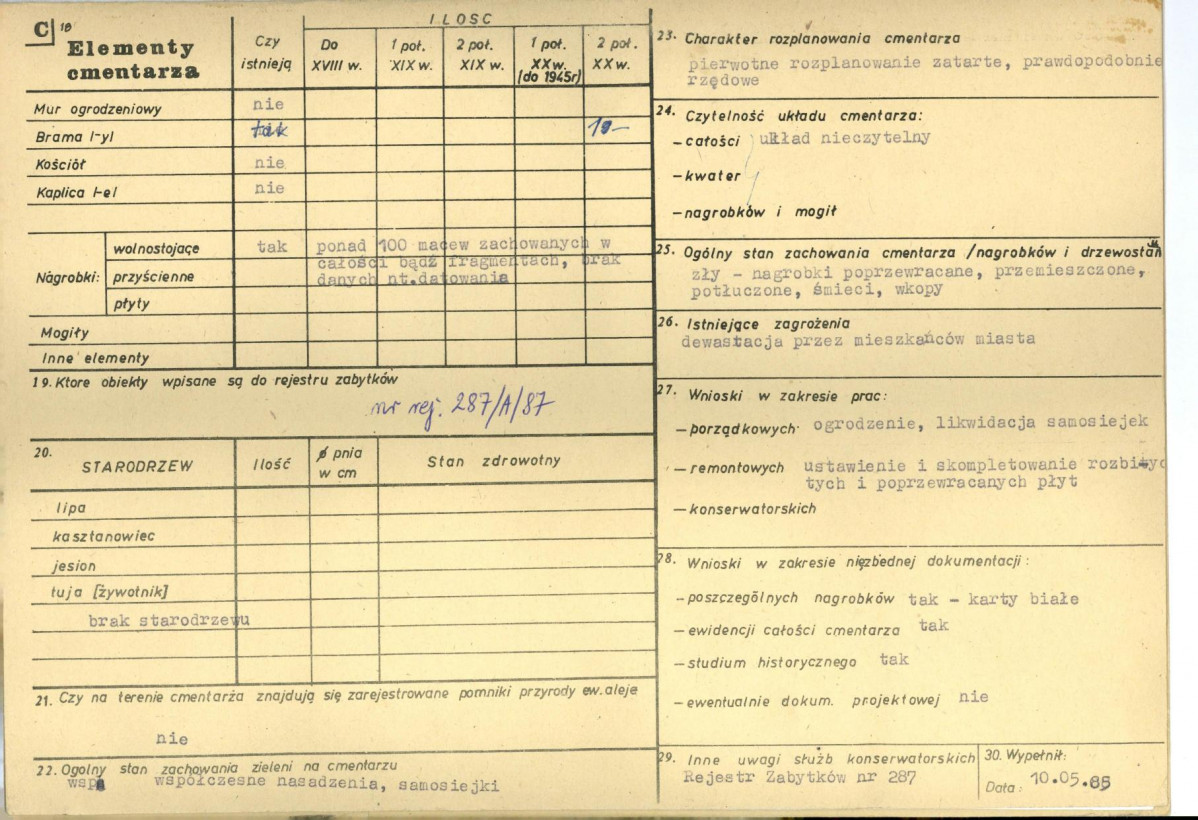 Karta cmentarza, skan nr 2