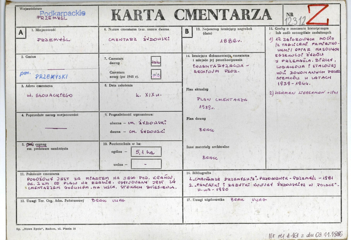 Karta cmentarza, skan nr 1