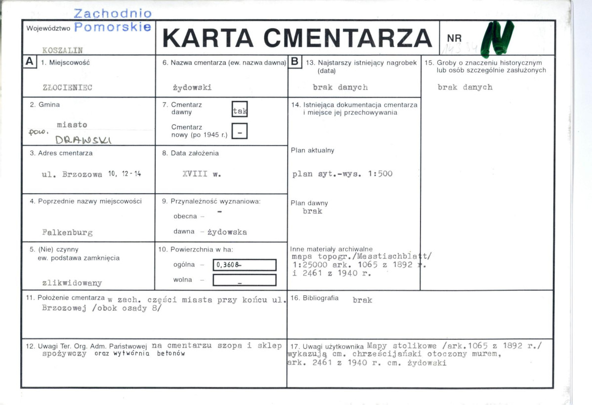 Karta cmentarza, skan nr 1