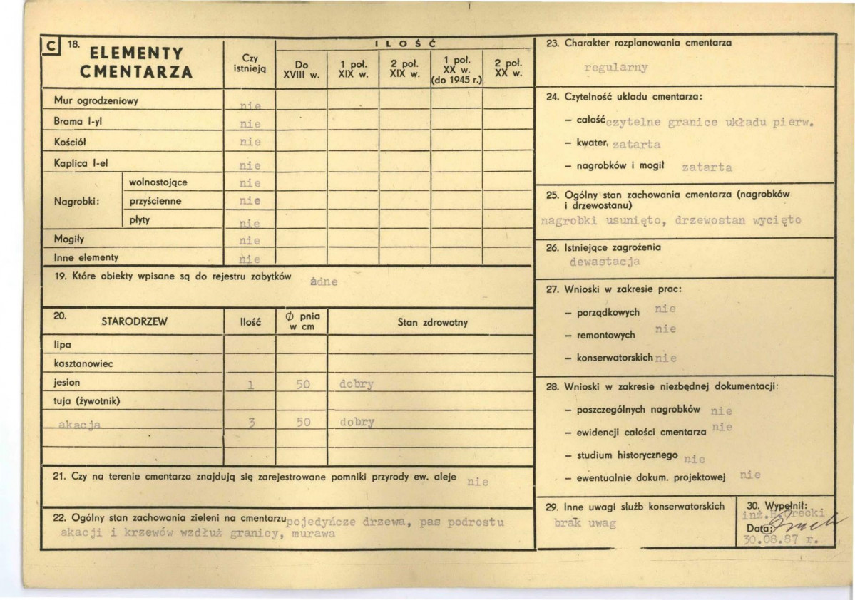 Karta cmentarza, skan nr 2