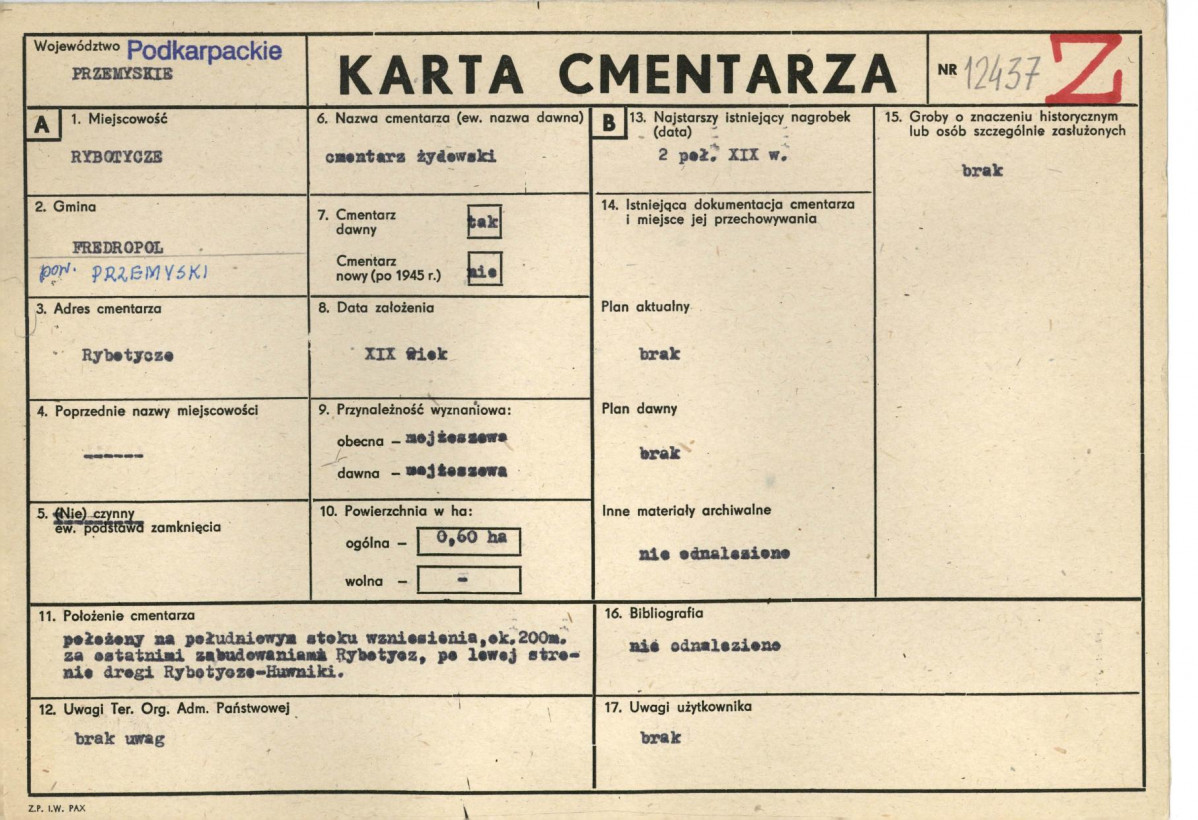 Karta cmentarza, skan nr 1