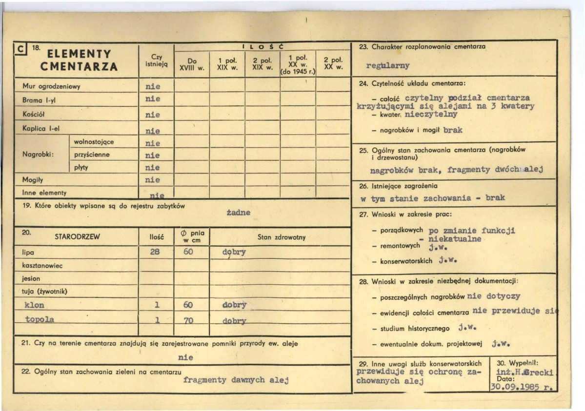 KC - Karta cmentarza, skan nr 2