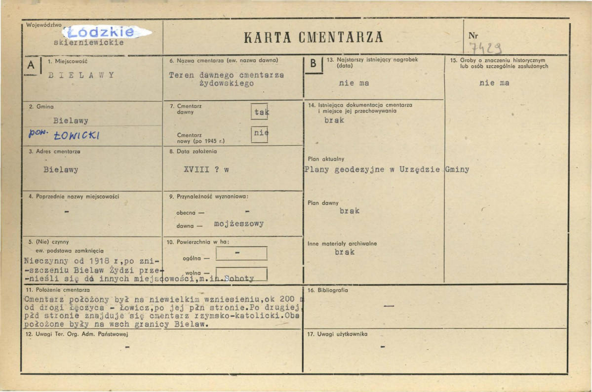 Karta cmentarza, skan nr 1