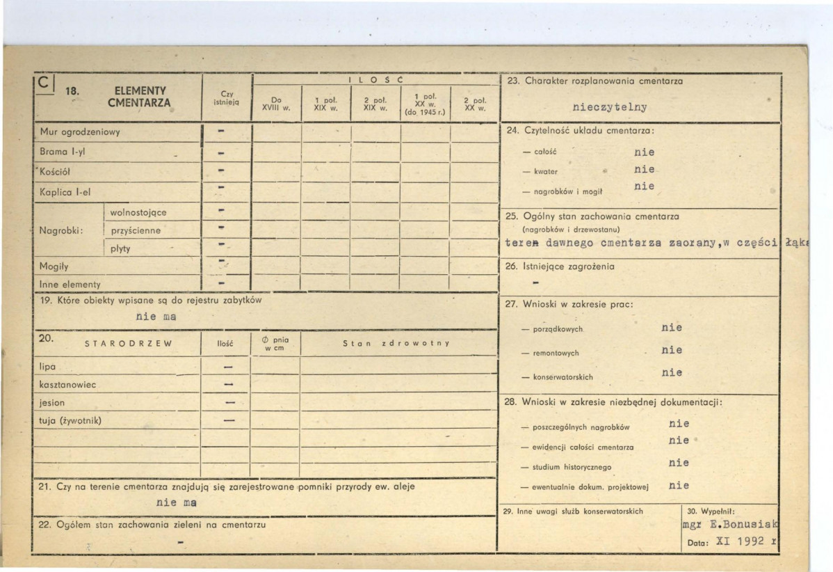 Karta cmentarza, skan nr 2