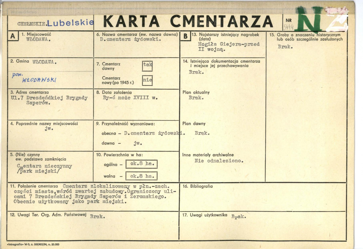 Karta cmentarza, skan nr 1