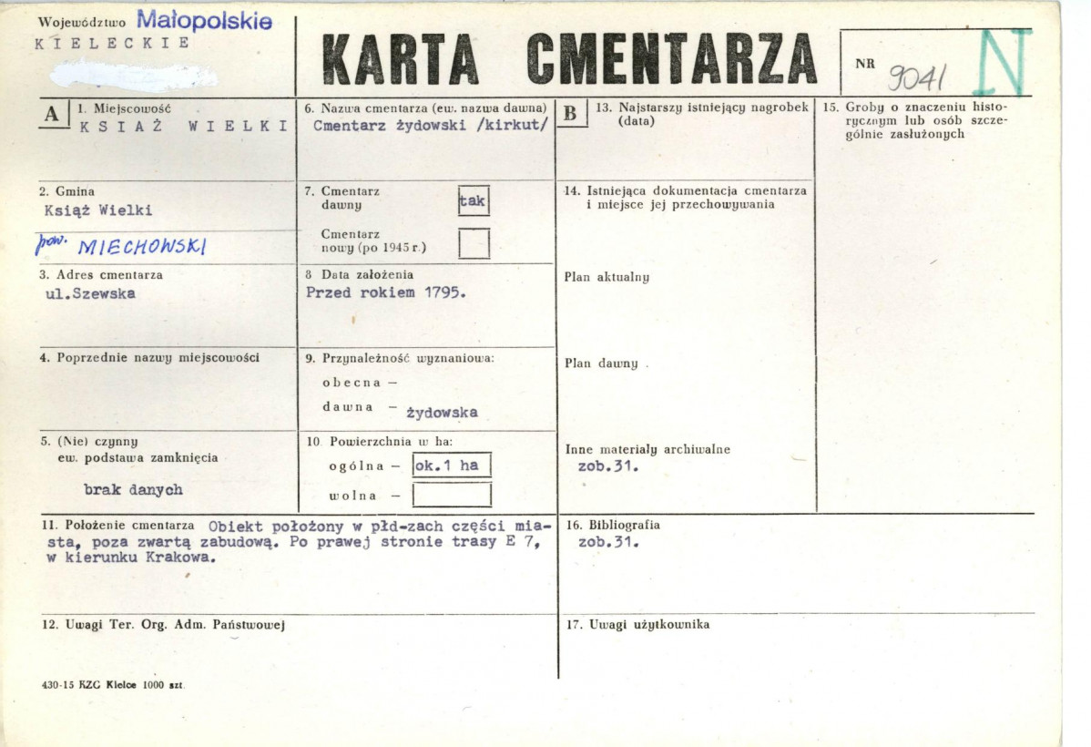Karta cmentarza, skan nr 1