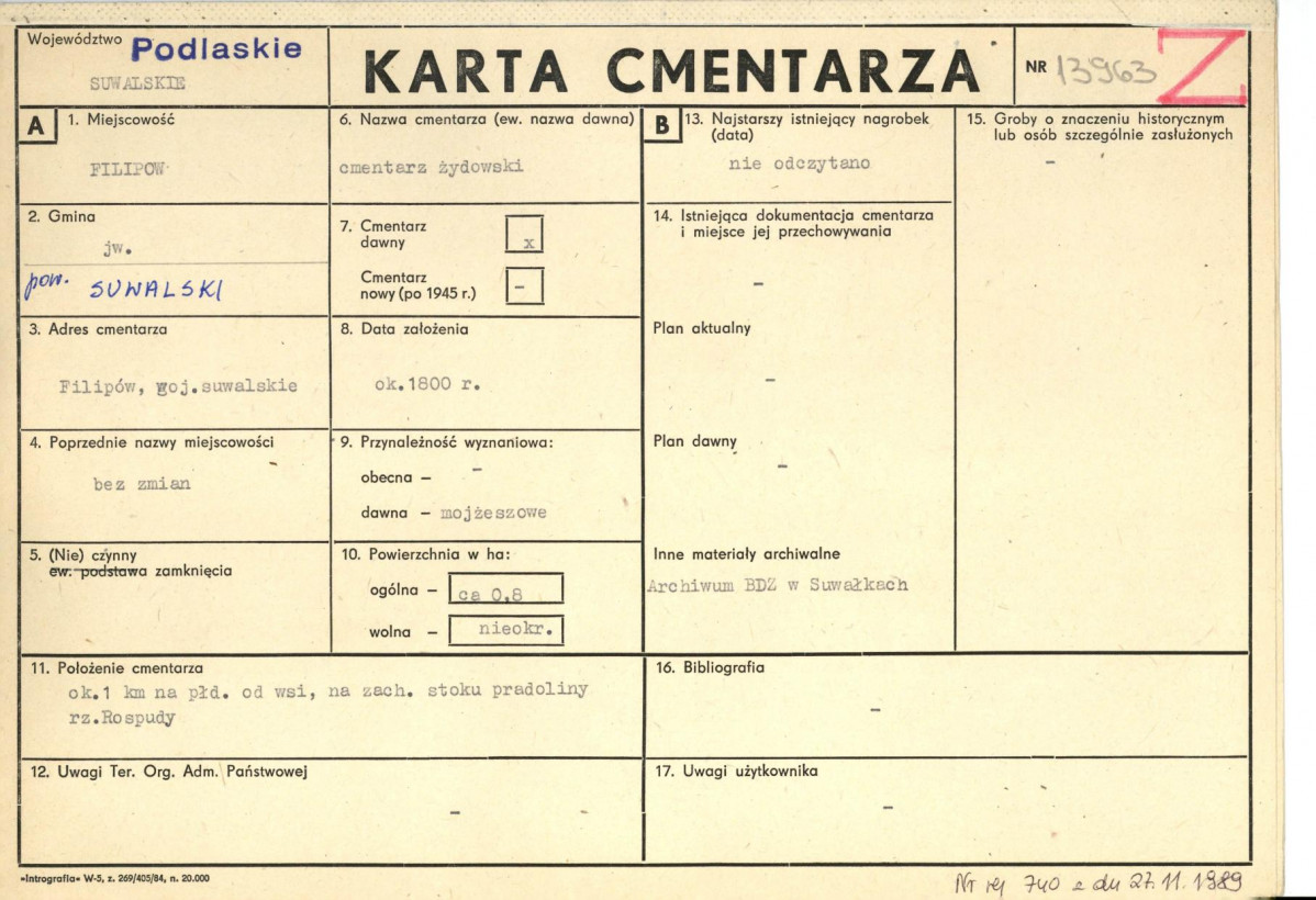 Karta cmentarza, skan nr 1