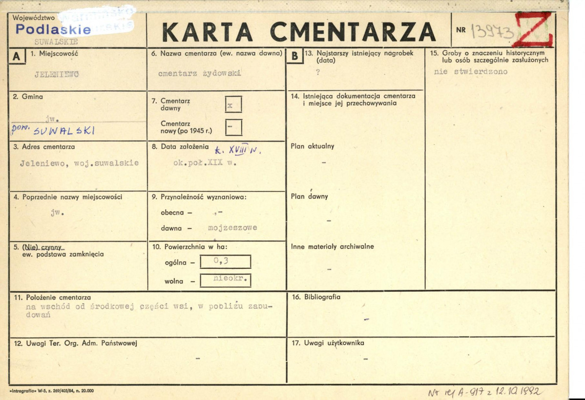 Karta cmentarza, skan nr 1