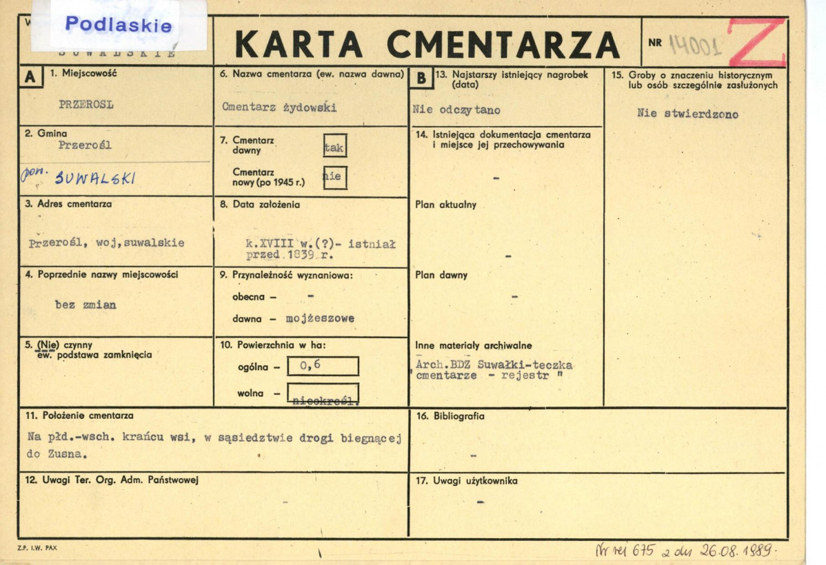 Karta cmentarza, skan nr 1