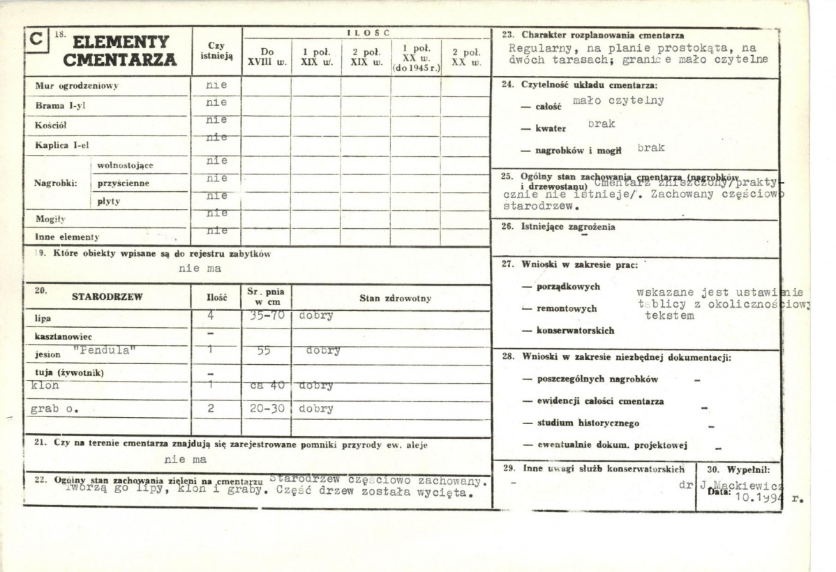 Karta cmentarza, skan nr 2