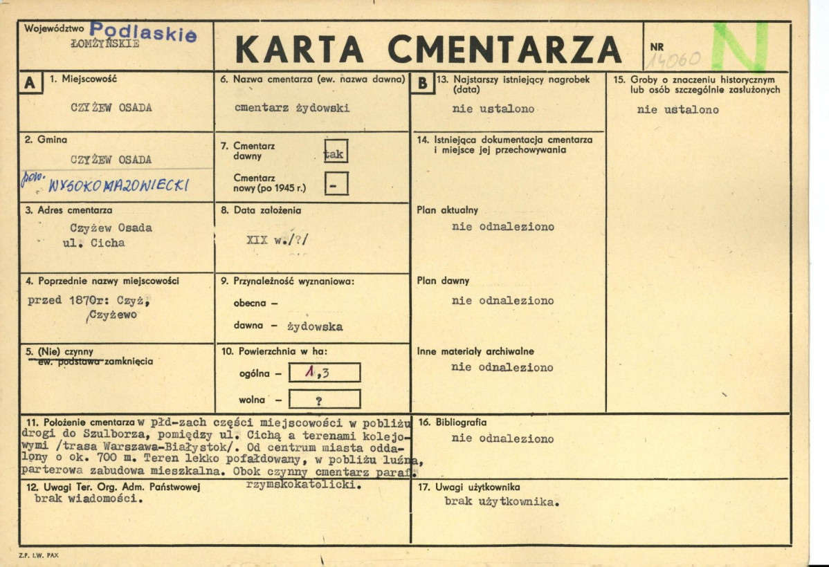 Karta cmentarza, skan nr 1