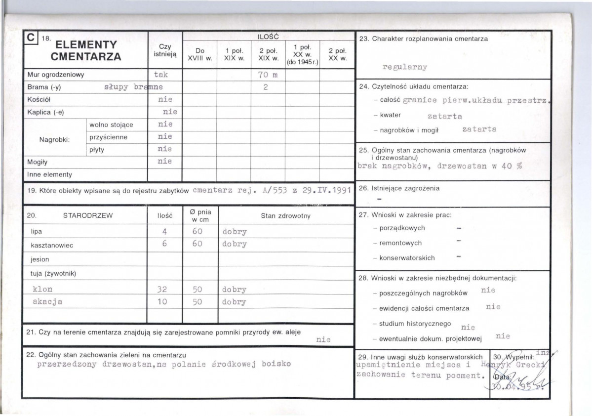 Karta cmentarza, skan nr 2