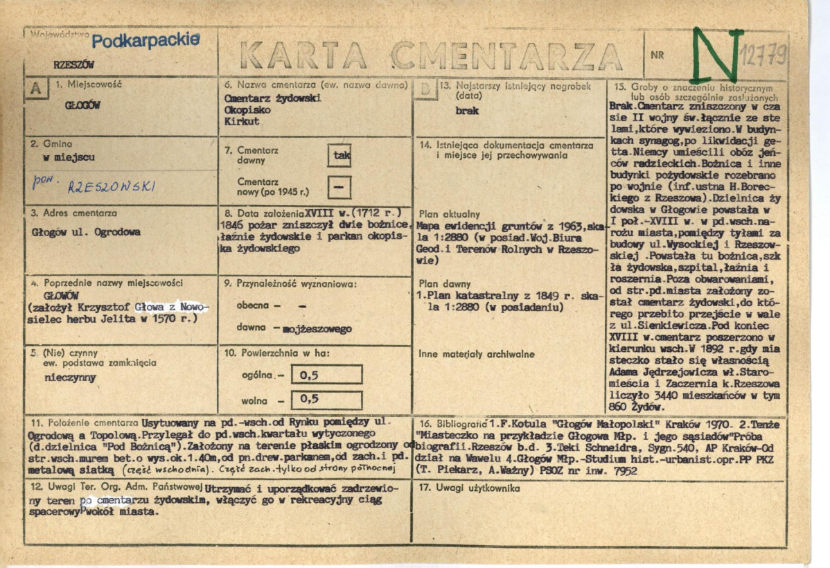 Karta cmentarza, skan nr 1