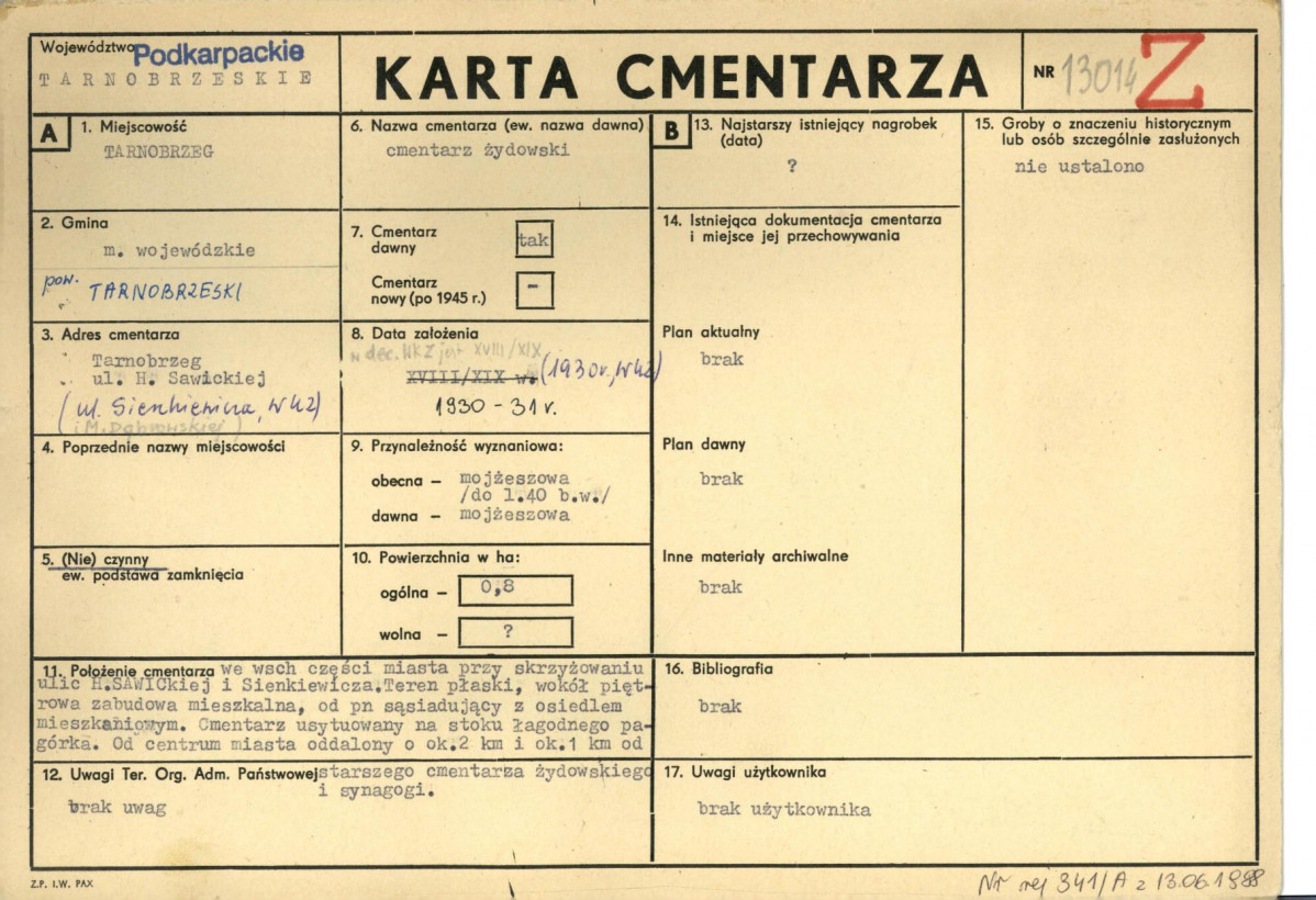 Karta cmentarza, skan nr 1