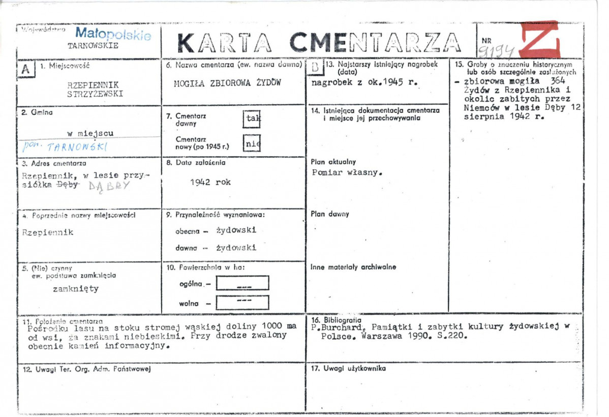 Karta cmentarza, skan nr 1