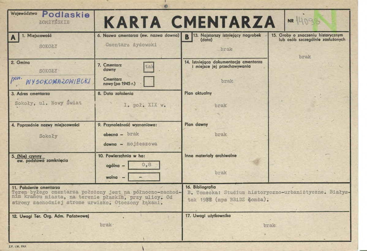 Karta cmentarza, skan nr 1