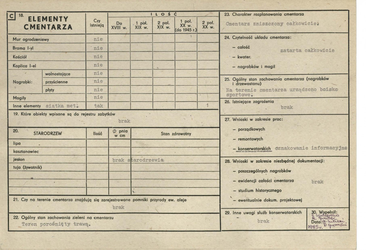 Karta cmentarza, skan nr 2