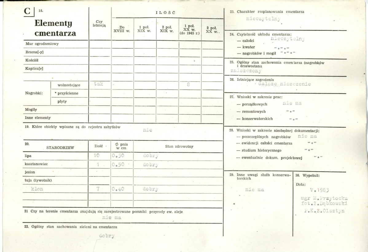 Karta cmentarza, skan nr 2