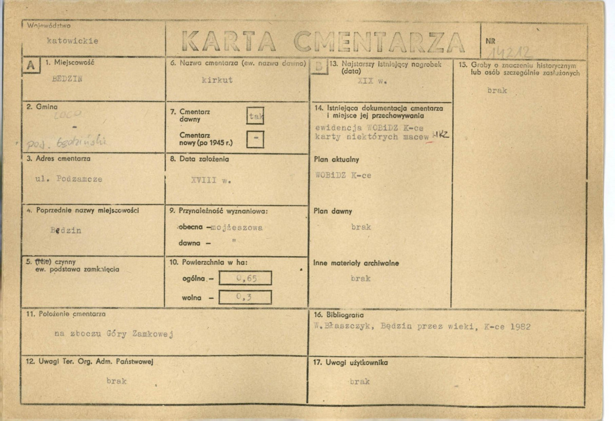 Karta cmentarza, skan nr 1