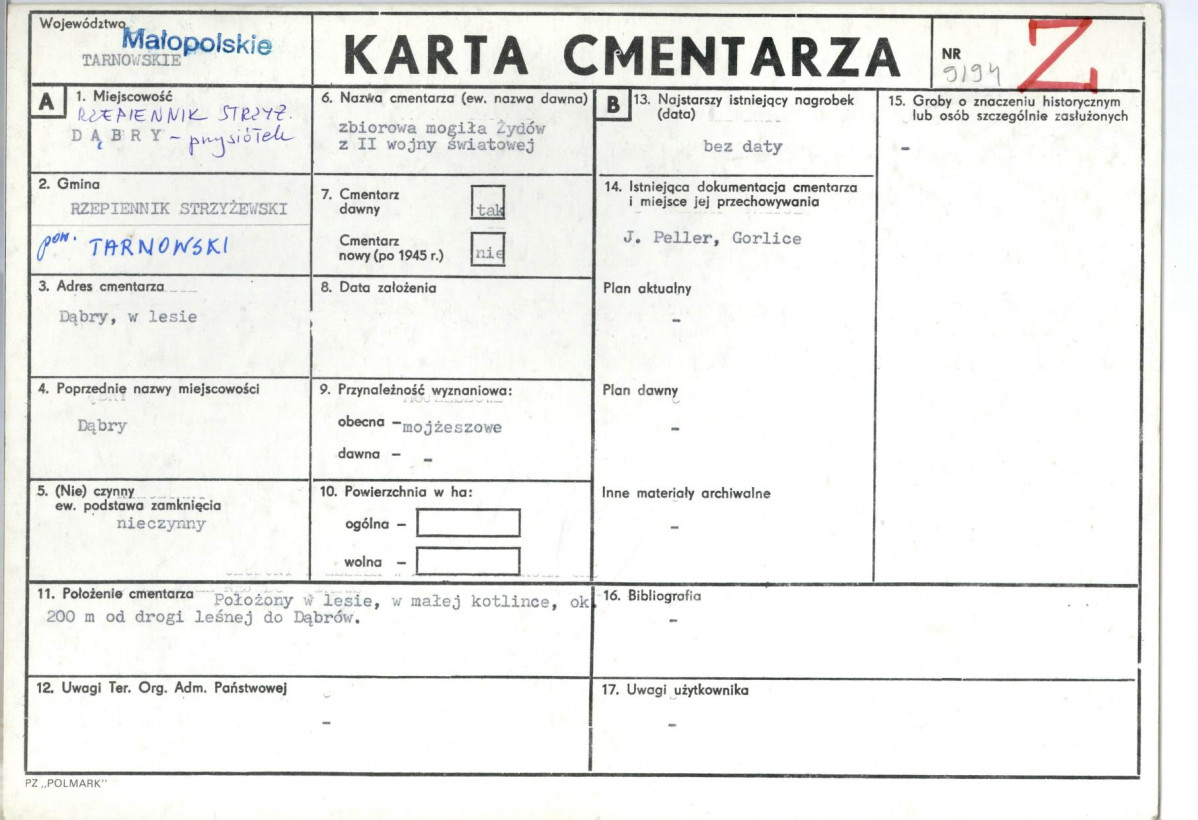 Karta cmentarza, skan nr 1