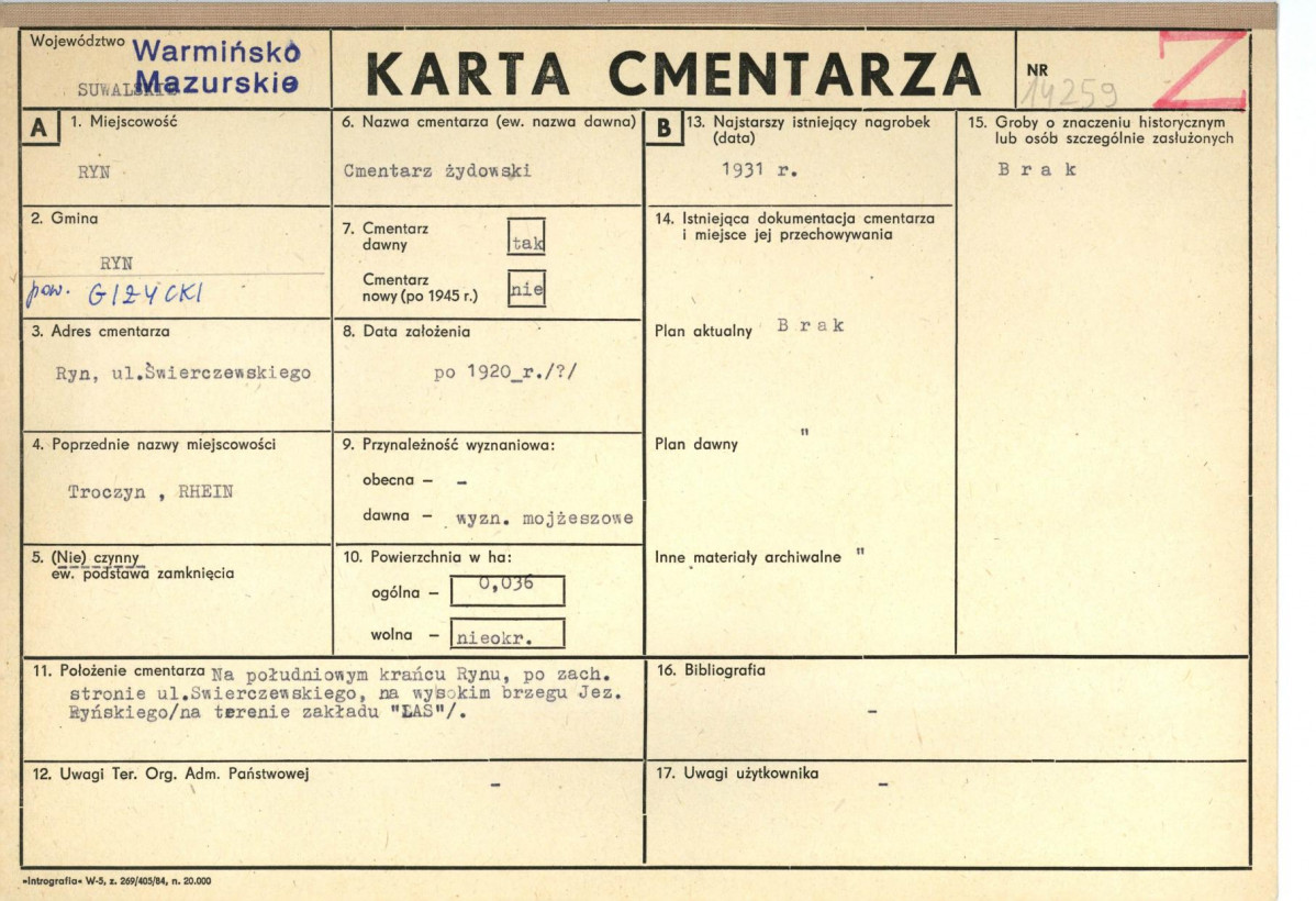Karta cmentarza, skan nr 1