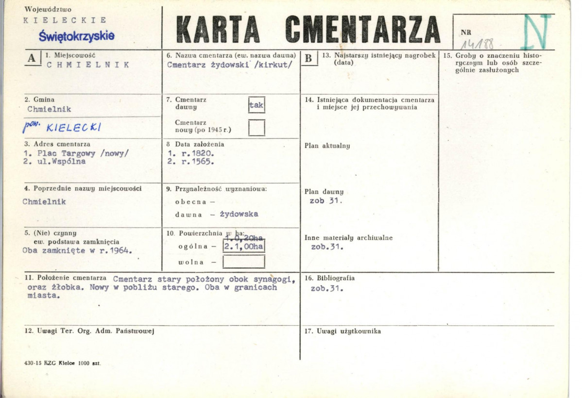 Karta cmentarza, skan nr 1