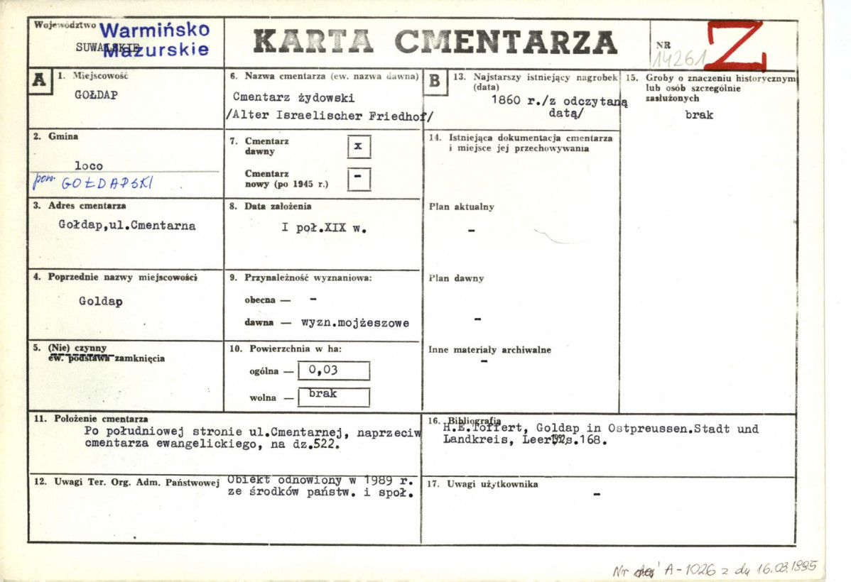 Karta cmentarza, skan nr 1
