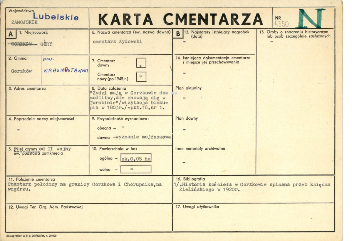 KC - Karta cmentarza, skan nr 1