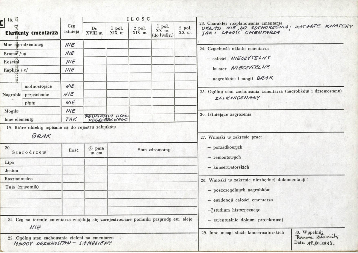 Karta cmentarza, skan nr 2