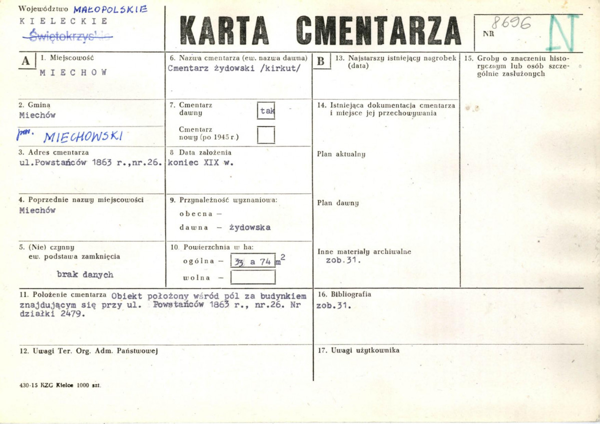 Karta cmentarza, skan nr 1