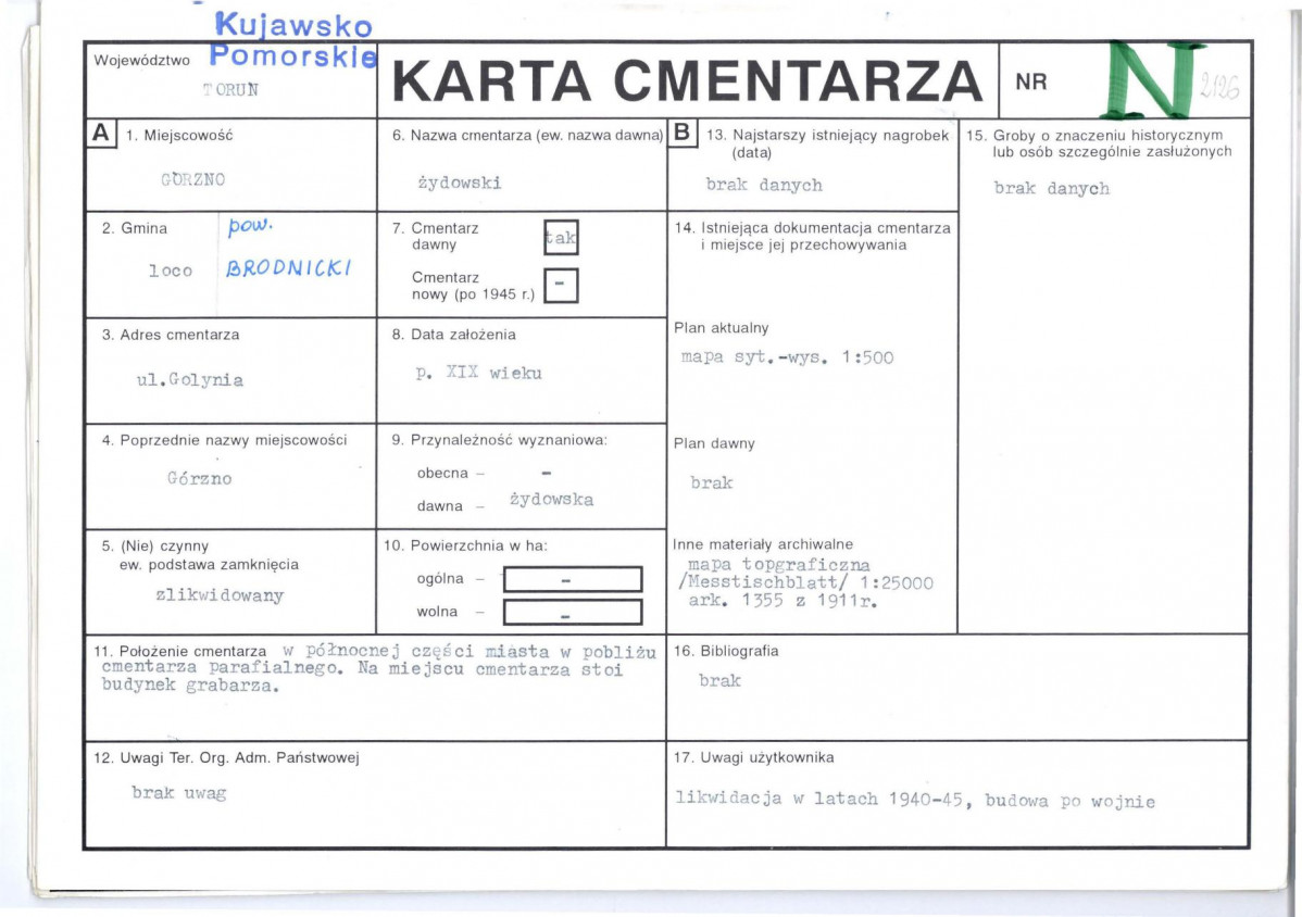 Karta cmentarza, skan nr 1